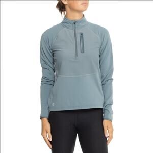 Smartwool Active Fleece Wind 1/2 Zip Pullover Women's Small Pewter Blue